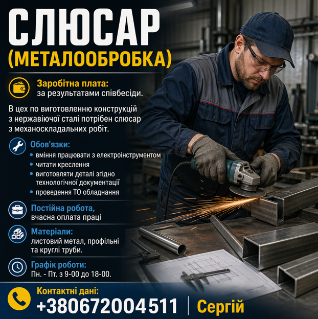 СЛЮСАР (МЕТАЛООБРОБКА)