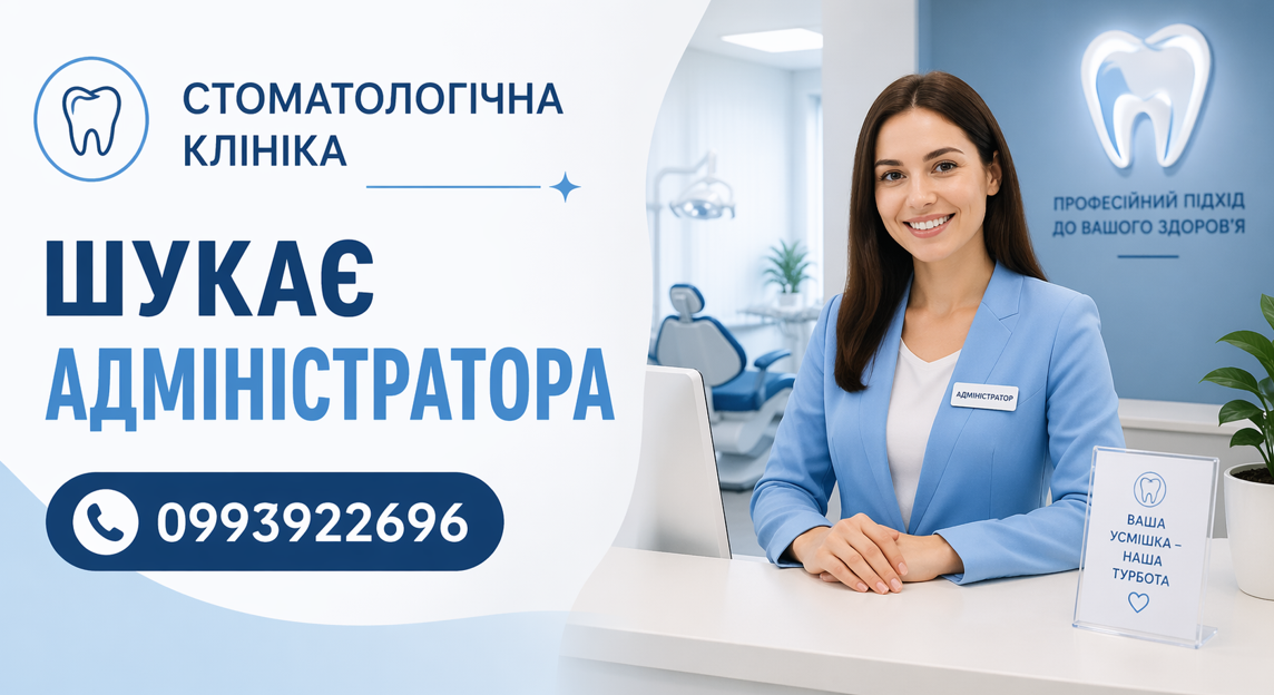 Стоматологічна клініка шукає адміністратора